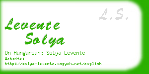 levente solya business card
